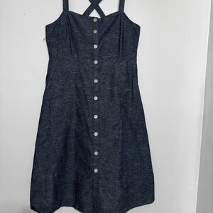 Madewell Dark Blue Button-Down Midi Dress